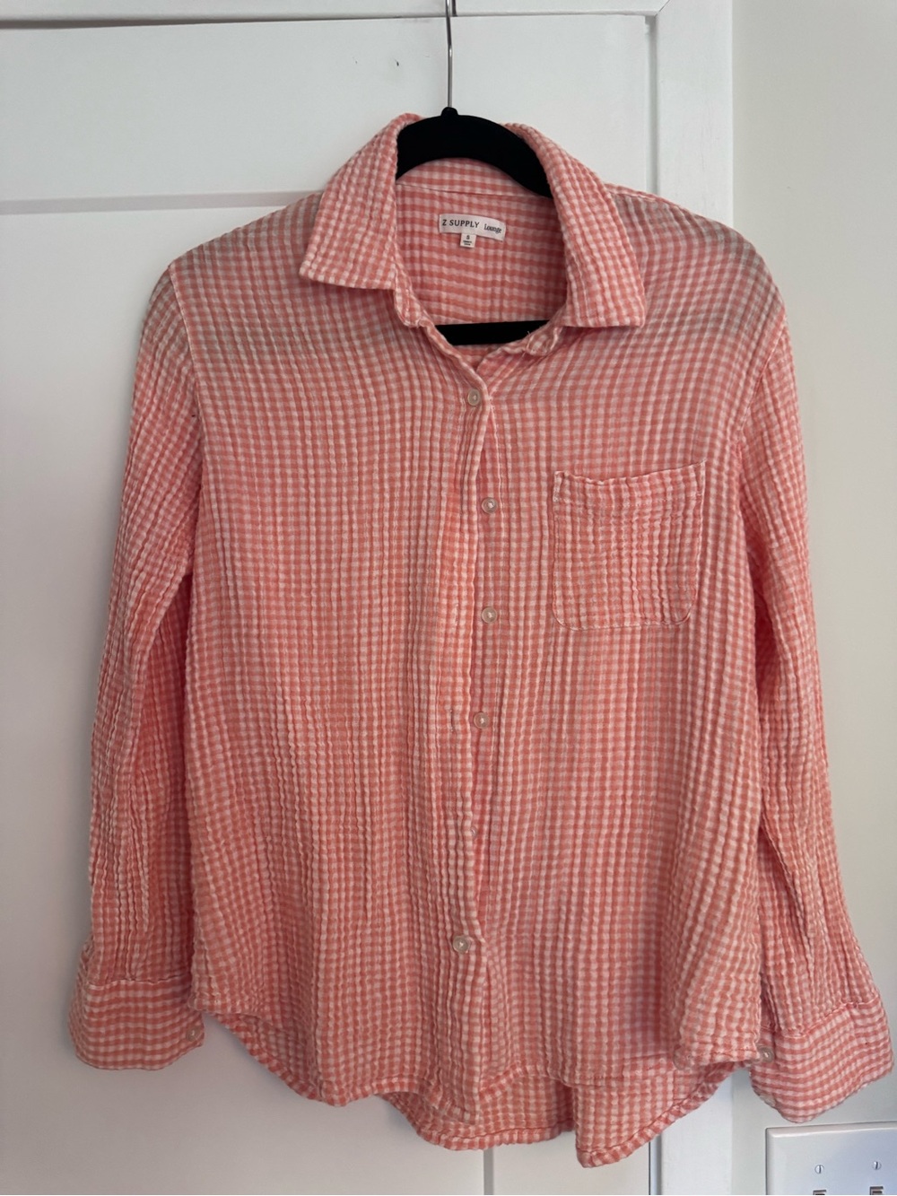 Z Supply women’s Gingham Button-Up gauze launch Shirt